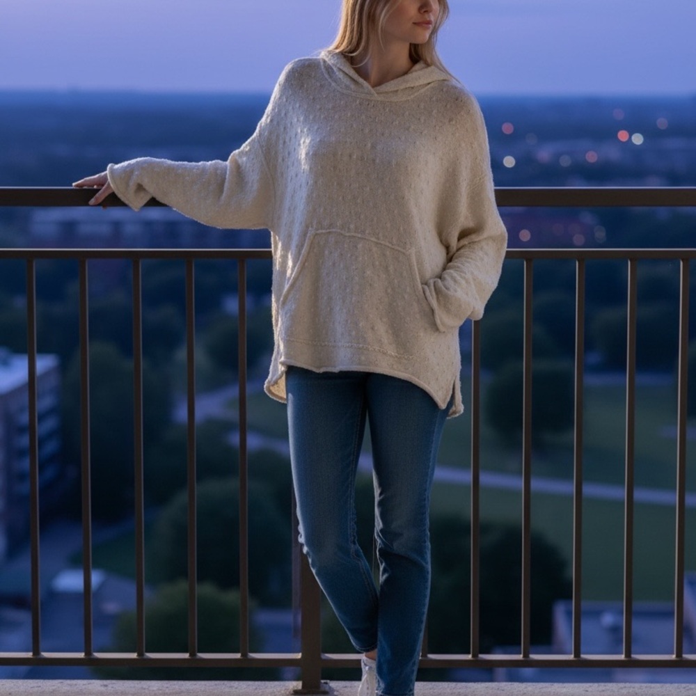 Free People Lake Side Knit Hoodie - Extra Small - Picture 3 of 4